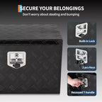Underbody Truck Tool Box, Aluminum Diamond Plate Lockable Storage Box, Waterproof T-Handle Latch