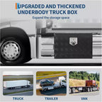 Underbody Truck Tool Box, Aluminum Diamond Plate Lockable Storage Box, Waterproof T-Handle Latch