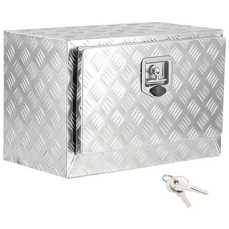 Underbody Truck Tool Box, Aluminum Diamond Plate Lockable Storage Box, Waterproof T-Handle Latch