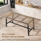63-83 Extendable Industrial Dining Table for 6-8 People - Heavy Duty Metal Frame Expandable Kitchen Table for Dining Room, Kitchen & Parties