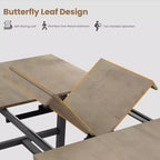63-83 Extendable Industrial Dining Table for 6-8 People - Heavy Duty Metal Frame Expandable Kitchen Table for Dining Room, Kitchen & Parties