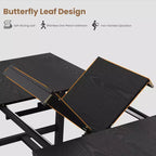 63-83 Extendable Industrial Dining Table for 6-8 People - Heavy Duty Metal Frame Expandable Kitchen Table for Dining Room, Kitchen & Parties