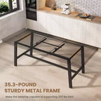 63-83 Extendable Industrial Dining Table for 6-8 People - Heavy Duty Metal Frame Expandable Kitchen Table for Dining Room, Kitchen & Parties