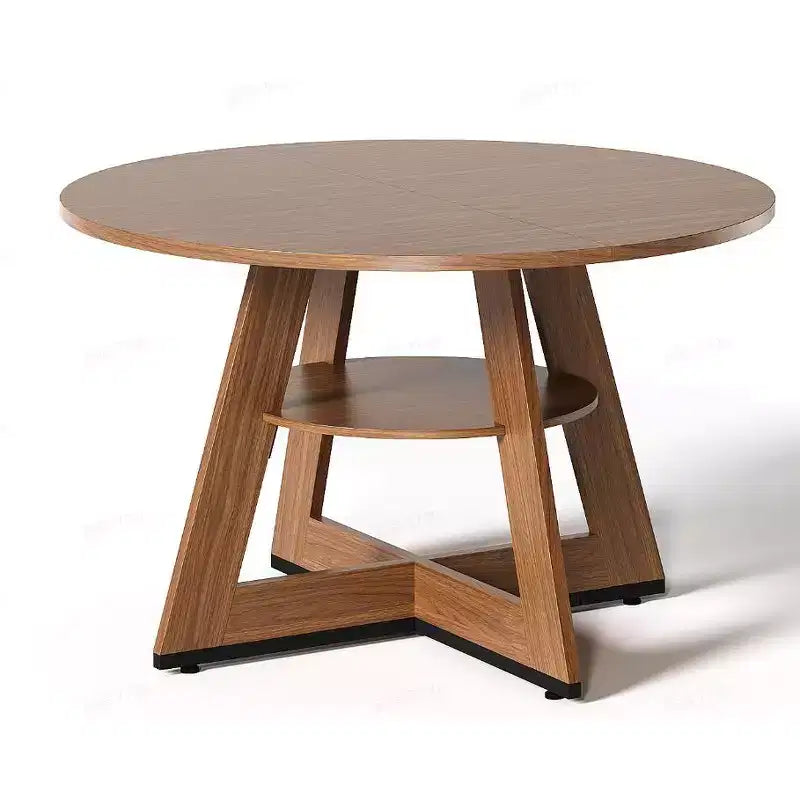 47 Round Dinning Table for 4 People, Kitchen Dining Room Circle Dinner Pedestal Table,Space Saving Wood Kitchen & Dining Room