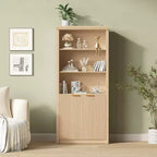 Bibliothèque haute à 5 étagères avec portes et tiroir de 80 cm de large, étagère autoportante moderne, meuble de rangement réglable pour bureau ou salon