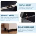 50.8 Storage Ottoman Bench, Tufted Upholstered End of Bed Storage Bench, Flip Top Entryway Bench with Safety Slow-Close Hinge for Living Room