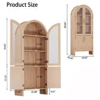 60 Tall Wood Arched Kitchen Pantry, Storage Cabinet with 4 Large Drawers & Adjustable Shelf, Multi-Use Cupboard for Entryway, Kitchen, Living Room