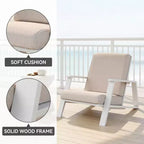 Outdoor Patio Lounge Chair with Cushion, Modern Garden Armchair with Solid Frame, Comfortable Deck Accent Chair for Patio Backyard Balcony