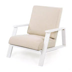 Outdoor Patio Lounge Chair with Cushion, Modern Garden Armchair with Solid Frame, Comfortable Deck Accent Chair for Patio Backyard Balcony