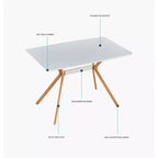 Modern Computer Desk with MDF Top and Metal Legs, Writing Study Table for Home Office, Contemporary Work Desk for Bedroom Study Room