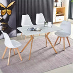 Modern Computer Desk with MDF Top and Metal Legs, Writing Study Table for Home Office, Contemporary Work Desk for Bedroom Study Room