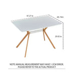 Modern Computer Desk with MDF Top and Metal Legs, Writing Study Table for Home Office, Contemporary Work Desk for Bedroom Study Room