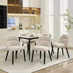 Upholstered Dining Chairs 2pcs, Mid-Century Accent, Padded Linen Fabric, Sturdy Wood Legs,for Kitchen, Dining Room, Living Room, Restaurant, Beige