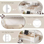 Twin Over Twin Bunk Bed, Full-Surround Guardrail, Heavy Duty All-Metal Frame, Space-Saving Under-Bed Design, 30-Min Assembly, No Box Spring Needed