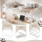 Twin Over Twin Bunk Bed, Full-Surround Guardrail, Heavy Duty All-Metal Frame, Space-Saving Under-Bed Design, 30-Min Assembly, No Box Spring Needed