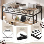 Twin Over Twin Bunk Bed, Full-Surround Guardrail, Heavy Duty All-Metal Frame, Space-Saving Under-Bed Design, 30-Min Assembly, No Box Spring Needed