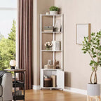 5-Tier Corner Shelf Stand, 58Tall Metal Frame Narrow Bookshelf with Storage Rack, Easy Assembly Display Shelf for Wall Corner, Bedroom, Living Room