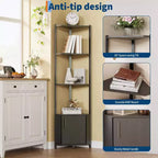 5-Tier Corner Shelf Stand, 58Tall Metal Frame Narrow Bookshelf with Storage Rack, Easy Assembly Display Shelf for Wall Corner, Bedroom, Living Room