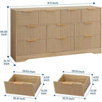 Modern 10-Drawer Fluted Dresser, Sleek Metal Handles, Anti-Tip Storage Organizer, for Bedroom, Living Room