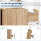 Modern 10-Drawer Fluted Dresser, Sleek Metal Handles, Anti-Tip Storage Organizer, for Bedroom, Living Room